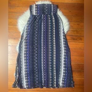 Purple Paisley Print Boho Graphic Soft Knit Dress or Maxi Skirt